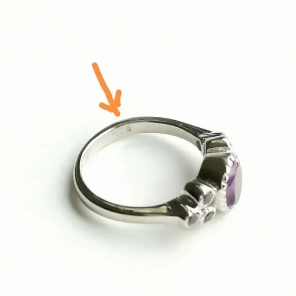 New Amethyst multi gemstone sterling silver ring size 7